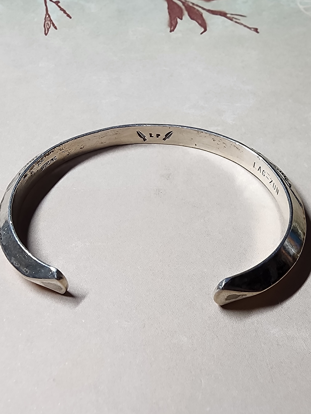 Leonard Paquin Sterling Cuff - Native American Laguna Zuni - Picture 7 of 10
